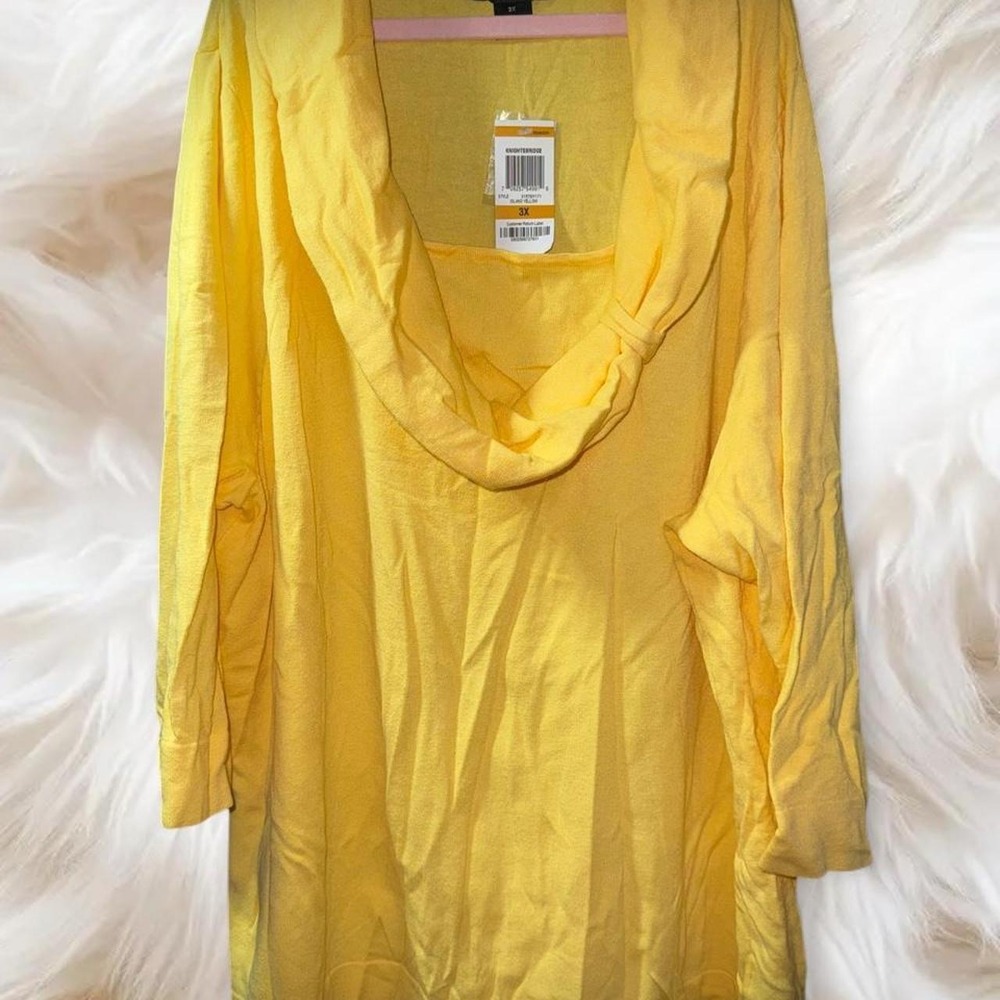 Style & Co Woman Island Yellow Cowl Neck Sweater 3X NWT 31576IY171